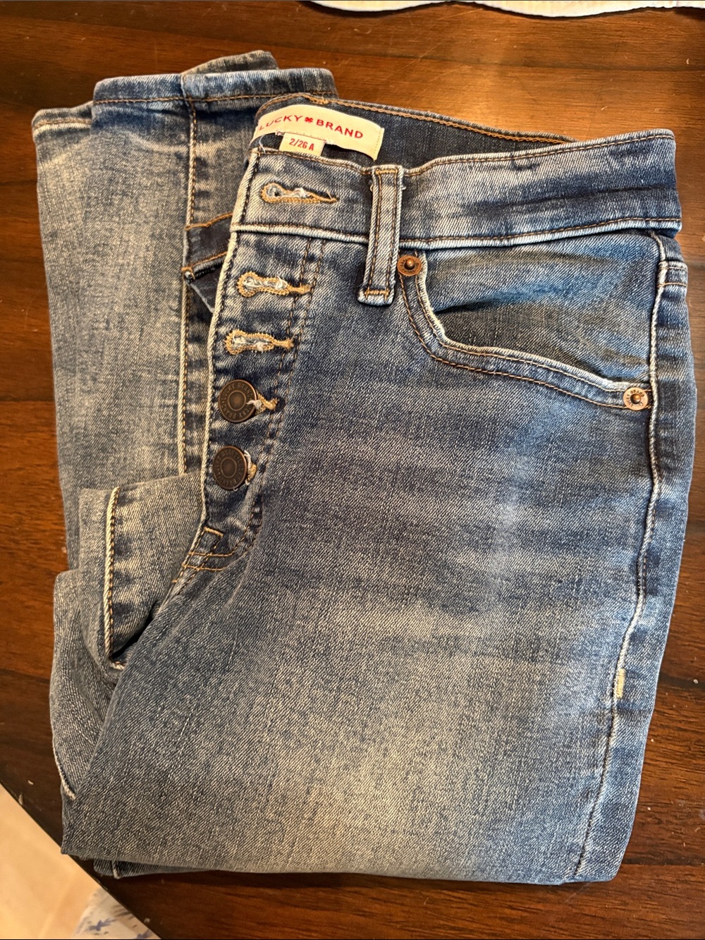 Lucky Brand Bridgett Medium Blue High-Rise Skinny Button-Fly Jeans